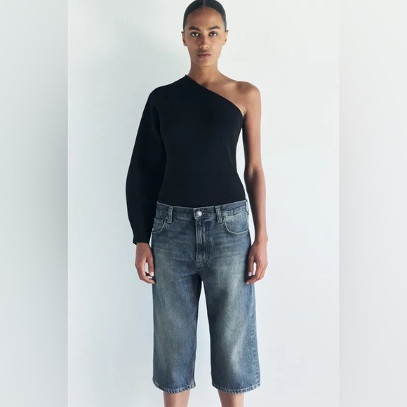 ZARA LOW-RISE DENIM SHORTS ZW COLLECTION - Picture 3 of 12